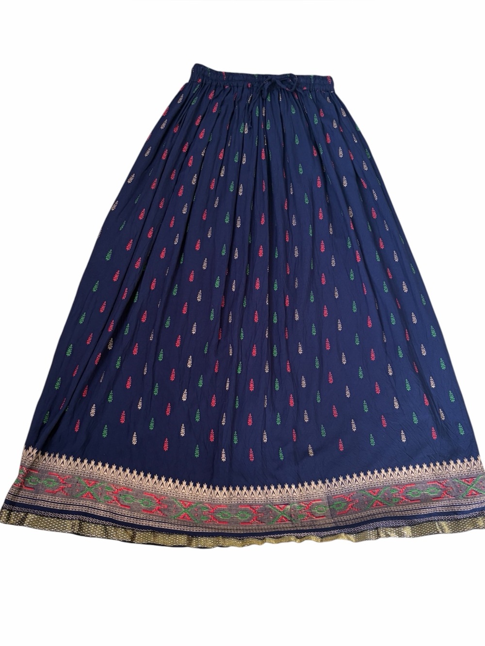 Diamo India Mart maxi skirt small – medium navy blue EUC multicolor